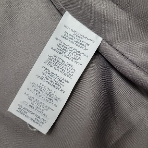 J. Crew Collection gray tweed wool houndstooth duffel hooded toggle coat - Picture 6 of 9